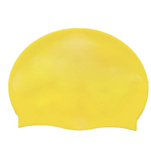 xupu Gorro de natación Adulto Suave Silicona Dome Forma Gorra de natación Sombrero Amarillo