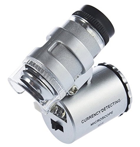 Yks 60X zumbido LED lente micro del microscopio nueva plata