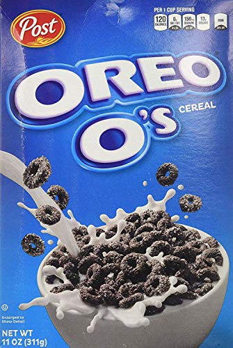 Post Oreo O's Cereal - American Cereal, Sweet and Crunchy Breakfast, Chocolate Flavour - Box of 2, 311g Original Oreo Snack