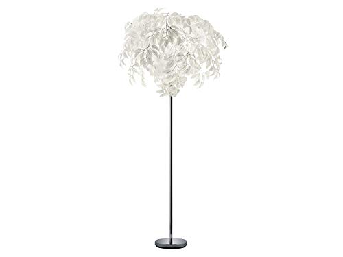Lámpara de techo de la serie Leavy, lámpara de mesa, lámpara de pie, pantalla en color blanco con vestido de hojas en imitación de pluma.