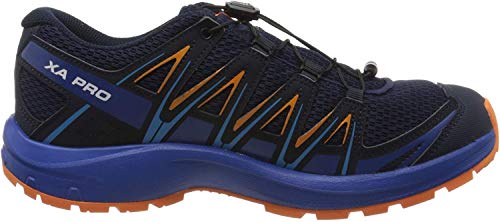 Salomon XA Pro 3D J, Zapatillas de Trail Running Unisex Niños, Azul/Naranja (Medieval Blue/Mazarine Blue Wil/Tan), 34 EU