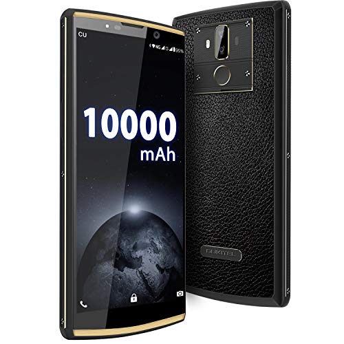 10000mAh Batería Teléfono Móvil Libre OUKITEL K7 Pro 6.0 Pulgadas HD+ Dual SIM Smartphone Android 9.0, Octa Core 4GB + 64GB, Cámara 13MP + 5MP 9V/2A Carga rápida GPS NFC Diseño de Cuero