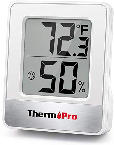 ThermoPro TP49 Mini Termómetro Higrómetro Digital Termohigrómetro de Interior Medidor de Temperatura y Humedad para Medir Ambiente del Hogar, Blanco