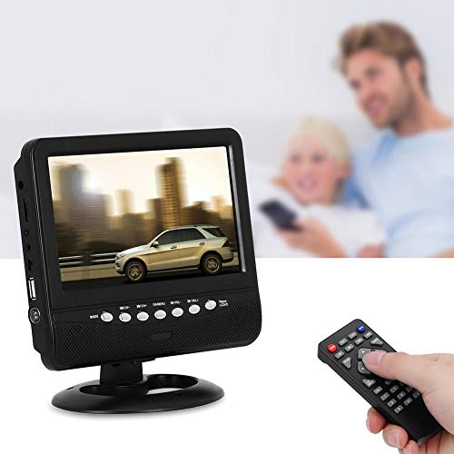Focket TV Portátil para Automóvil, Mini Pantalla TFT LCD de Color Ultrafino de 7,5 Pulgadas HD TV Móvil Analógica Completa DVD Reproductor de Video Monitor, Sistema de TV PAL/NTSC/SECAM, Radio FM