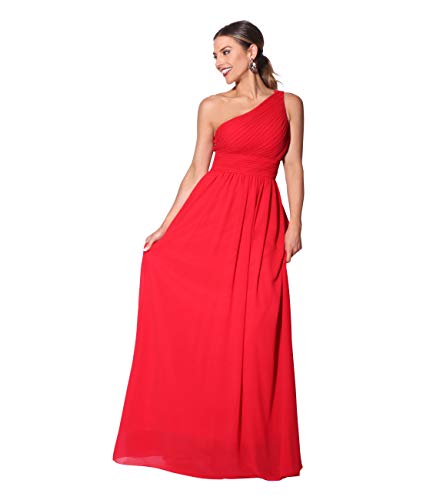 KRISP Vestido Mujer Fiesta Largo Talla Grande Hombro Descubierto Invitada Boda Dama, Rojo (4814), 42 EU (14 UK), 4814-RED-14