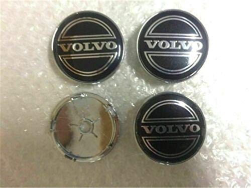 Juego de tapacubos para llanta Volvo de aleación con Logo de Emblema de 60 mm, Color Negro