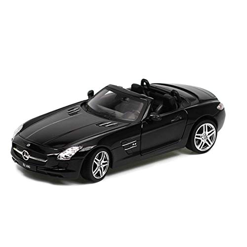 KaKaDz Wei KKD Escala Modelo Simulación Vehículo Modelo de Coche descapotable de aleación 1:24 Toy Car Collection Regalo de cumpleaños Mercedes-Benz Modelo de simulación SLS (Color : Black)