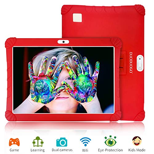 Tablet 10 Pulgadas 4G Full HD 3GB de RAM 32GB/128GB de ROM Android 9.0 Certificado por Google GMS Quad Core Tableta Batería de 8500mAh Dual SIM 8MP Cámara Tablet PC Netfilx WiFi Bluetooth OTG(Rojo)
