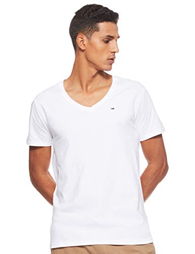 Tommy Hilfiger Original Jersey Camiseta, Blanco (Classic White 100), Medium para Hombre