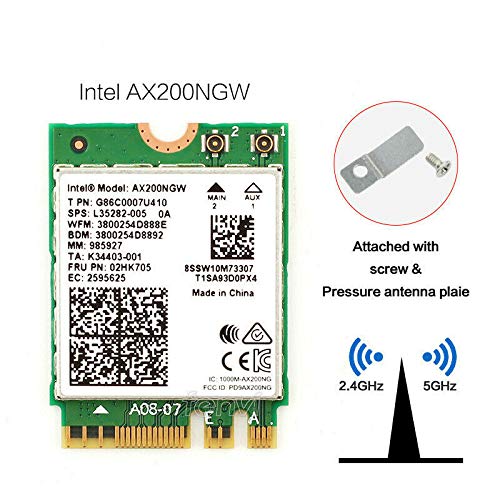 Intel OSGEAR-Neu Dual Band Wireless-AX200NGW WLA/Wi-Fi 6 AX200 2230 2x2 AX+ Bluetooth 5.0,M.2/A-E-Key (AX200.NGWG) Wi-Fi 6 AX200 mit vPro, 2.4GHz/5GHz WLAN, Bluetooth 5.0, M.2/A-E-Key 802.11ax