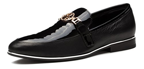 OPP Caballero Hombre Casual de Cuero Zapatos (42 EU Negro)