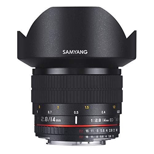 Samyang F1110601101 AE  - Objectivo para Canon, (14 mm IF ED UMC, Ultra Wide Angle Lens), Negro