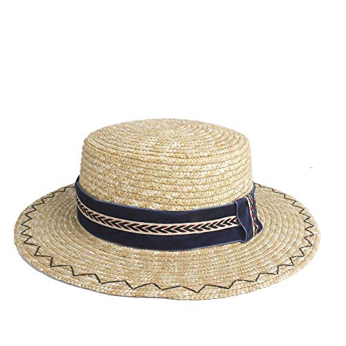Sombreros Caballero Sombrero para el Sol Sombrero de Paja ala Corta Sombrero Plano Señoras Iglesia Cloche Sombrero Verano de Panamá Sombrero de Playa Hombres Paño Azul Marino