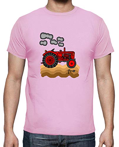 latostadora - Camiseta Tractor Barreiros para Hombre Rosa M