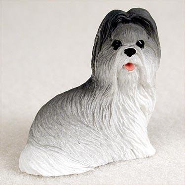 Shih Tzu en miniatura - figura de perro gris y blanco