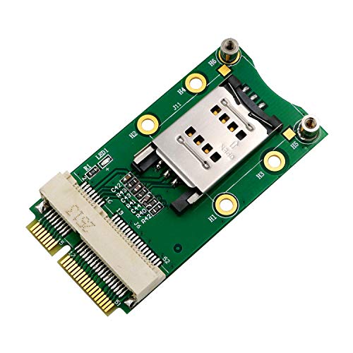 LeHang Mini Adaptador PCI-E con Ranura para Tarjeta SIM para 3G / 4G, WWAN LTE, Tarjeta GPS con Soporte de Tarjeta SIM Clamshell