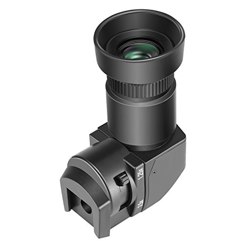 Neewer 1,25x-2,5x Visor de ángulo recto con 8 adaptadores de montaje para Canon, Nikon, Pentax, Panasonic, Minolta, Leica y otras cámaras digitales DSLR