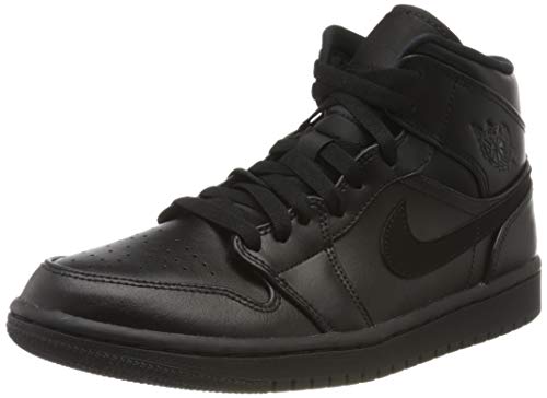 Nike Air Jordan 1 Mid, Zapatos de Baloncesto para Hombre, Negro (Black/Black/Black 090), 41 EU