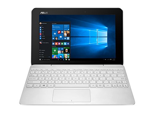ASUS portátil convertible T100HA 10.1 con teclado desmontable (negro) – (Intel Atom Z8500 1.44 GHz procesador, 2 GB de RAM, 64 GB de eMMC, gráficos integrados, Windows 10) blanco blanco