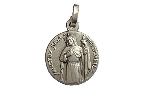 Igj Medalla de San Judas Tadeo de Plata Maciza 925 - Patrón de Casos Imposibles (San Judas Figura Completa)