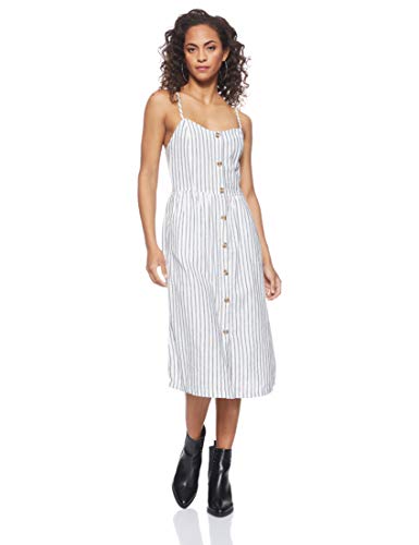 Only Onlluna Strap Dnm Dress Qy T Noos Vestido, Multicolor (White Stripes: W/Stripes), 38 (Talla del Fabricante: 36) para Mujer