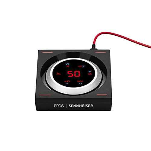 Sennheiser GSX 1000 - Amplificador de Audio para Videojuegos, Color Negro y Rojo