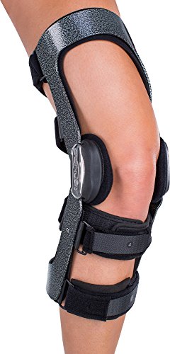 DonJoy Armor Knee Support Brace with FourcePoint Hinge: Standard Calf Length, Right Leg, Large by DonJoy