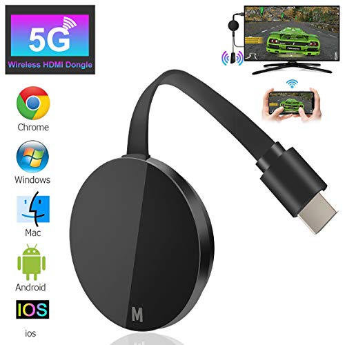 Wireless WiFi Display Dongle HDMI WiFi Dongle Inalámbrico con Pantalla 4K HD, 5G WiFi Display Receiver Soporte Miracast Airplay DLNA para Chromecast / Android / iOS / PC / TV / Monitor / Proyector