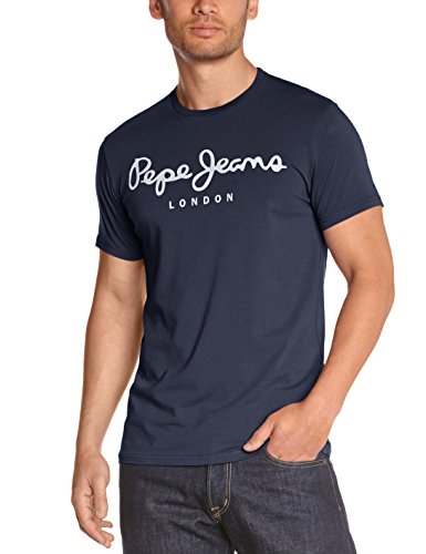 Pepe Jeans Original Stretch Camiseta, Azul (Navy 595), Small para Hombre