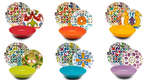Excelsa Lisboa vajilla de 18 Piezas, Porcelana y cerámica, Multicolor