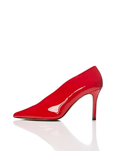 find. Zapatos de Charol y Empeine Alto para Mujer, Rojo (Red), 39 EU