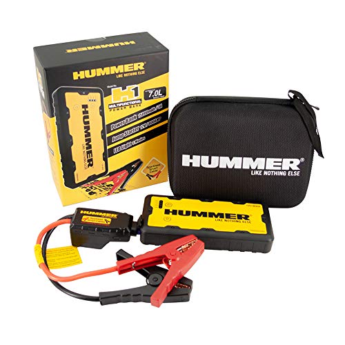 Hummer H1 Mini Jumpstarter/Charger 15.000 mAh + luz LED, Amarillo, Negro