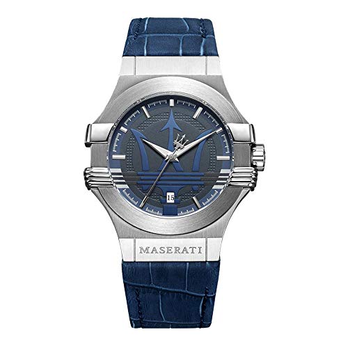 Reloj para Hombre, Colección Potenza, Movimiento de Cuarzo, Solo Tiempo con Fecha, en Acero y Cuero - R8851108015