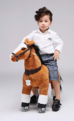 UFREE Caballo pony de juguete, para andar o mecerse, con ruedas, adecuado para niños de 3 a 6 años.