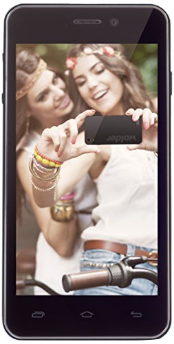 Wolder miSmart XELFIE - Smartphone Libre de 4.5" (BackTouch Panel, Quad Core de 1.3 GHz, 1 GB de RAM, 8 GB, cámaras de 8/13 MP, Android 4.4)