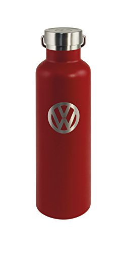 BRISA VW Collection - Volkswagen Bus T1/T2/T3/T4/T5/T6 Botella Termica de Acero inoxidable, Botella de agua con Aislamiento de vacío de doble pared para Deportes/Oficina/Escuela/Camping/Outdoor (Rojo)