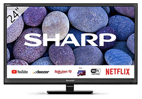 Sharp Aquos 24BC0E-Televisor Smart TV de 24"-24 Pulgadas HD WiFi (resolución 1368 x 720, 2 x HDMI, 2 x USB) Color Negro, 1T-C24BC0ER2NB