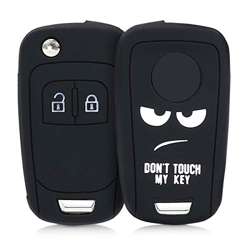 kwmobile Funda Compatible con Opel Chevrolet Llave de Coche Plegable de 2 Botones - Carcasa Protectora Suave de Silicona - Don't Touch my Key