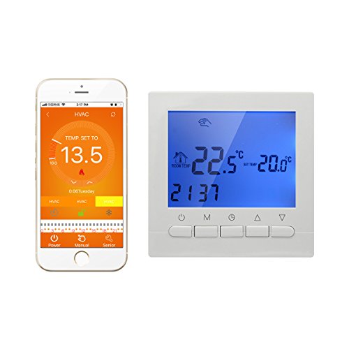 3A - Termostato caldera gas Termostato inteligente WIFI de pared controlado por smartphone APP Termostato programable digital calefaccion programador semanal 220V