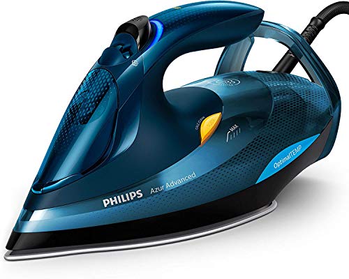 Philips Azur Advanced GC4937/20 – Plancha de vapor (3000 W, con OptimalTemp, Golpe de vapor de 240 g, sistema Calc-Clean), azul