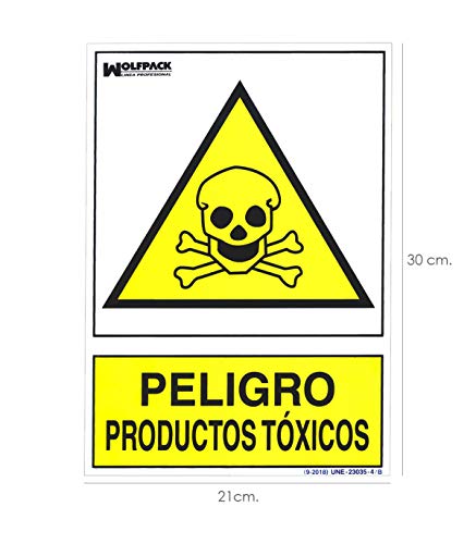 WOLFPACK LINEA PROFESIONAL 15050956 Cartel Peligro Productos Toxicos 30x21cm, Neutro