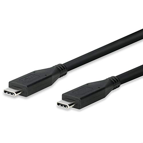 Cable Plugable USB con certificación USB-IF 3.1 Gen2 de 10 Gbps USB-C a USB-C con marcaje electronico (3 amperios nominales, 1 m, Tipo C).