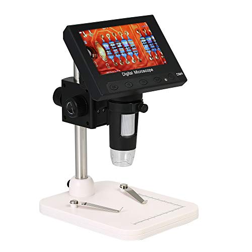 KKmoon 1000X 4.3" Microscopio 720P Pantalla LCD Portátil LED Lupa Digital con Soporte para Placa de Circuito de Reparación de Herramienta de Soldadura