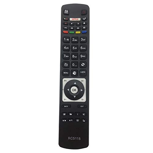 MYHGRC RC5118 Nuevo Mando a Distancia el Control Remoto del para Hitachi Telefunken TV- No Requiere configuración Control Remoto Universal de TV