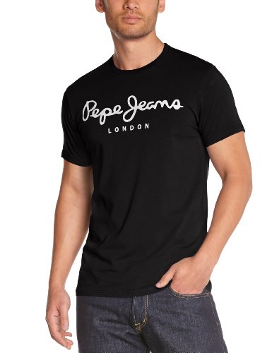 Pepe Jeans PM501594 - Camiseta, con manga corta, con cuello redondo para hombre, 999_Noir, X-Small