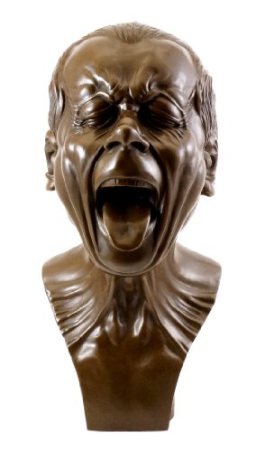 Estatua de bronce – Studio cabeza con la en superficie – Franz Xaver Messerschmidt – Signé