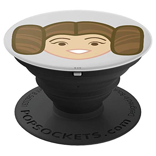 Star Wars Princess Leia Face Flattened Art PopSockets Agarre y Soporte para Teléfonos y Tabletas