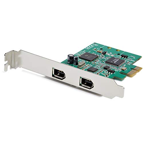 StarTech.com PEX1394A2V2 Tarjeta PCI Express FireWire de 2 Puertos, Adaptador PCIe FireWire 1394a, Negro