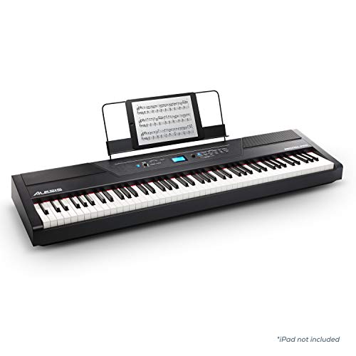 Alesis Recital Pro - Piano Eléctrico Digital con Teclado de 88 Teclas de Acción Martillo, 12 Premium Voces y Altavoces incorporados