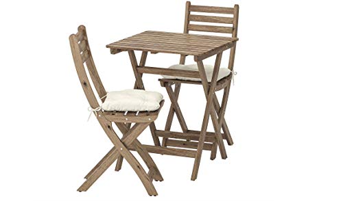 Opulence Trading - Juego de Muebles Plegables para jardín (1 Mesa + 2 sillas), Cojines incluidos